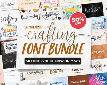 Crafting-Font Bundle, Calligraphy Font, Farmhouse Font, Procreate Font, Crafting Font, Cricut Font, Commercial Use Font, Cursive, Canva Font