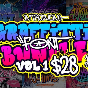 graffiti, font bundle, graffiti font, street art, graffiti bundle, best seller, best seller font, cricut font, hip hop font, street art font