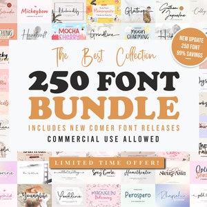 Best Collection Font Bundle - Cricut Fonts, Procreate Fonts, Canva Fonts, Handwritten Fonts, Farmhouse Fonts, Crafting Font, Commercial Use