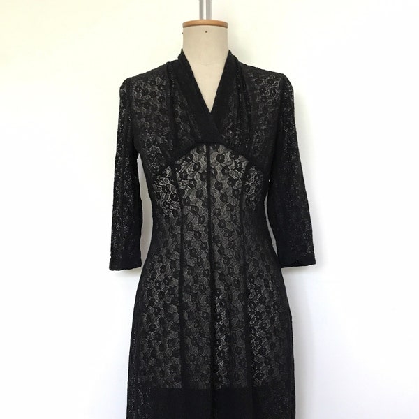 Black Lace Dress - Etsy