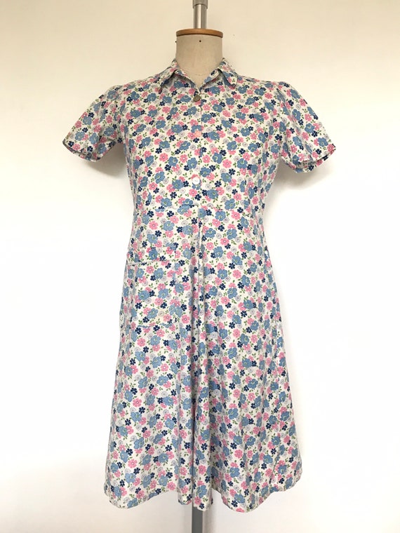 Vintage 1930s / 1940s Floral Feedsack Dress - image 4
