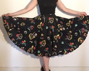 Vintage 1980s does 1950s Full Circle Skirt