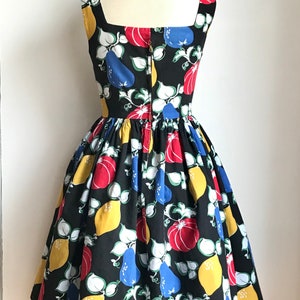 Vintage 1950s Novelty Print Dress Fruit Print image 5