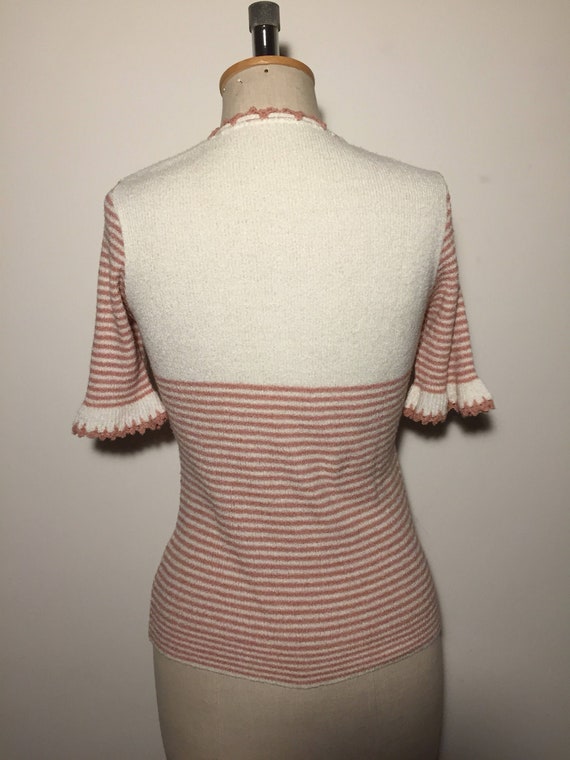 Vintage 1960s / 1970s Striped Knit Top - image 7