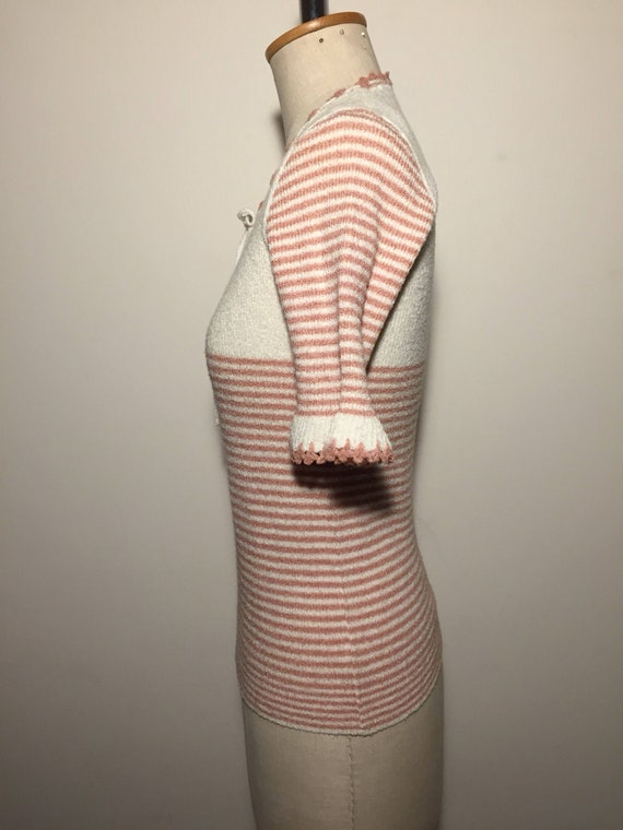 Vintage 1960s / 1970s Striped Knit Top - image 4