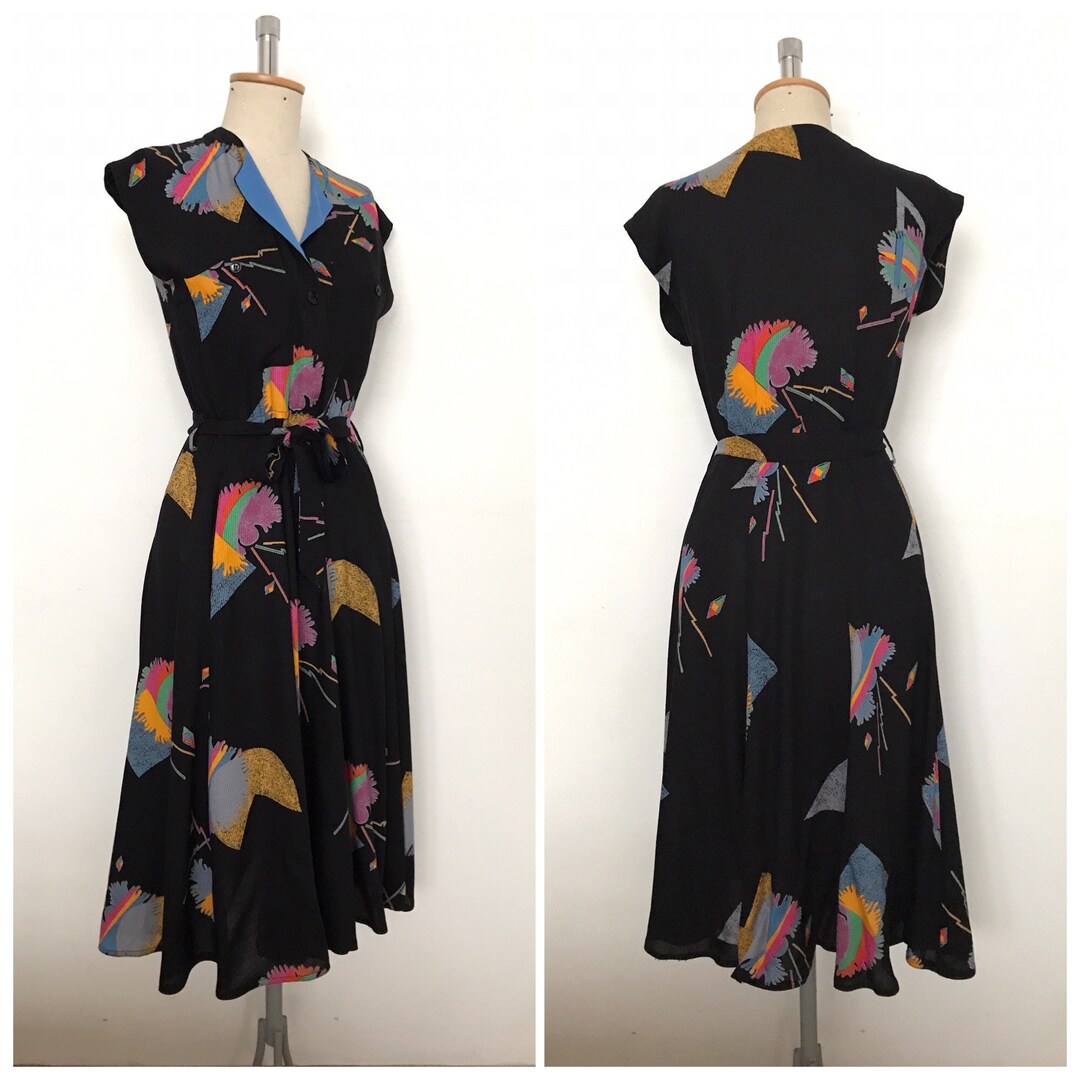 Vintage 1980s Chacok Dress / 80s French Designer Dress / Arlette Decock ...