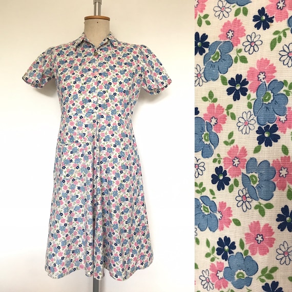 Vintage 1930s / 1940s Floral Feedsack Dress - image 1