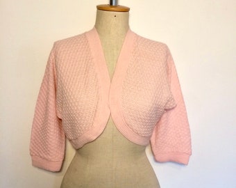 Vintage 1950s Pink Bolero Cardigan