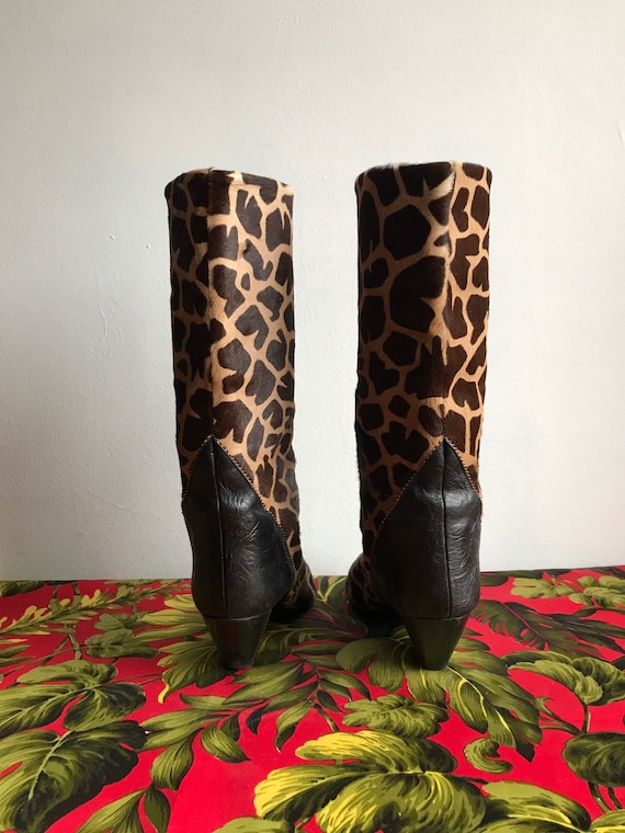 Rare Vintage 1980s Animal Print Boots El Vaquero - image 4