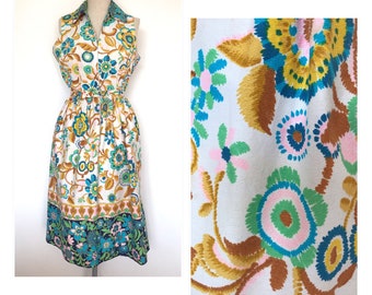 Vintage 1960s Cotton Floral Dress