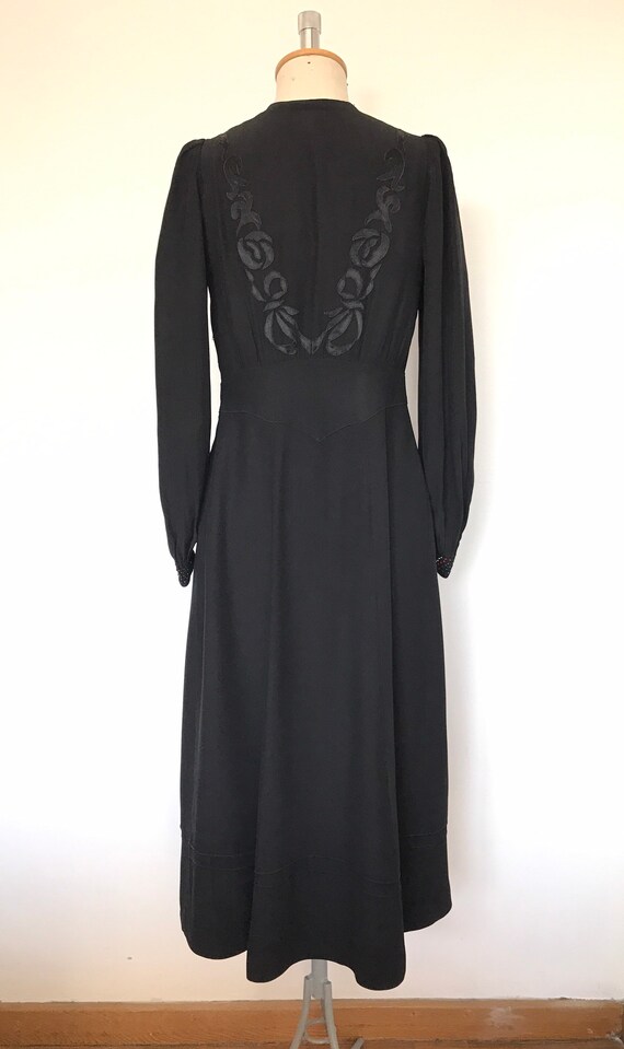 Vintage 1930s / 1940s Dress / Satin Crepe Dress E… - image 5