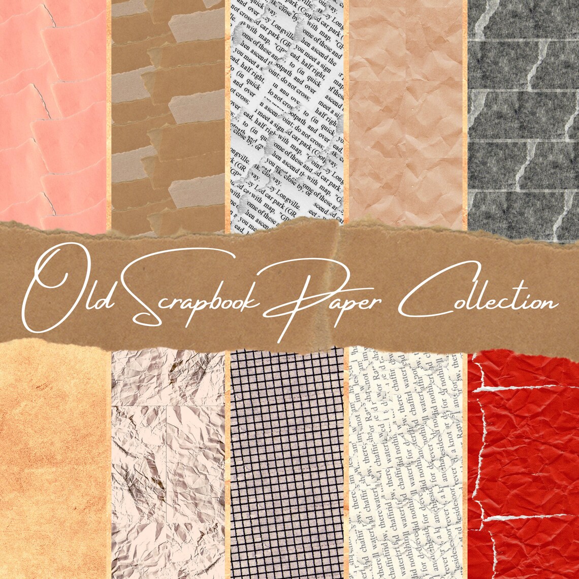 Old Vintage Scrapbook Paper Newspaper Textured Antique - Etsy