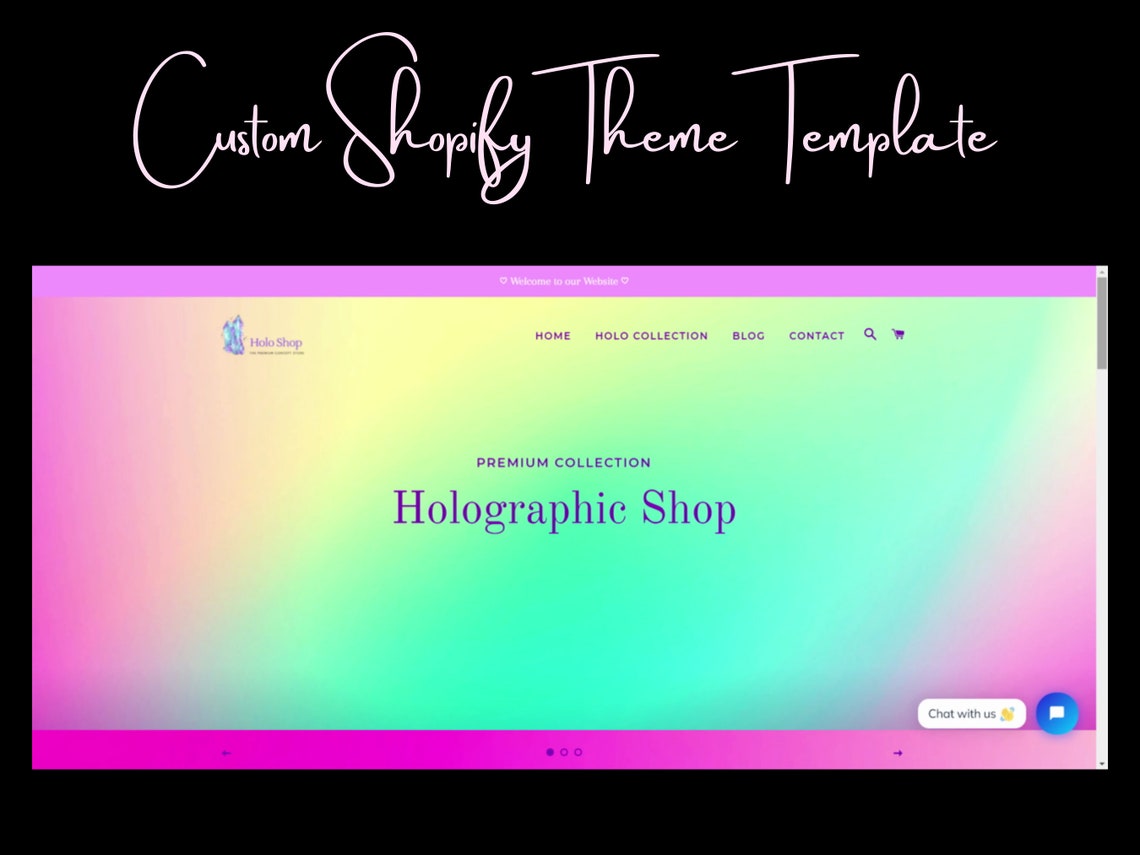 DIY Shopify Gradient Holographic Theme Website Template | Custom ...