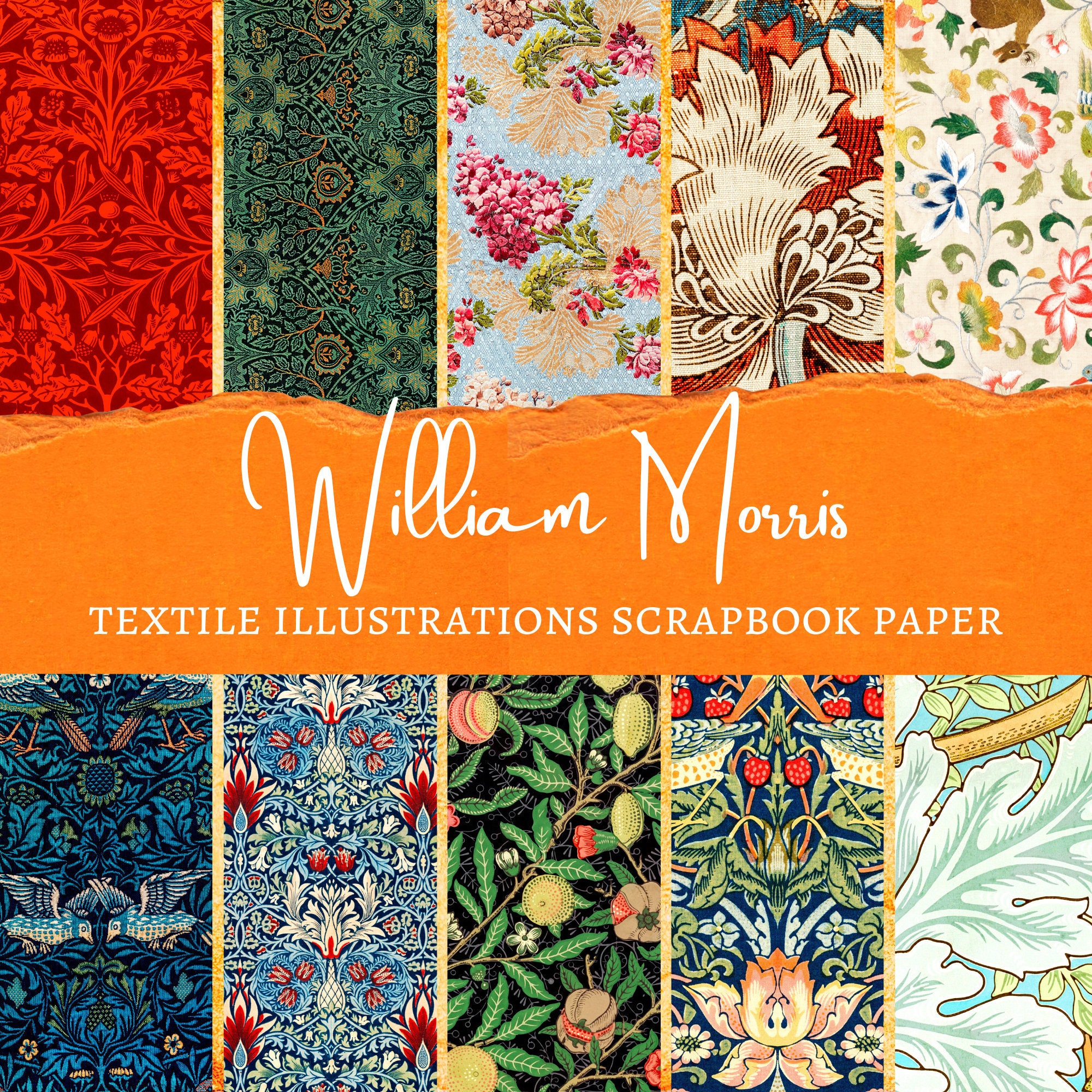 William Morris Vintage Scrapbook Paper British Antiquarian Aged Paper