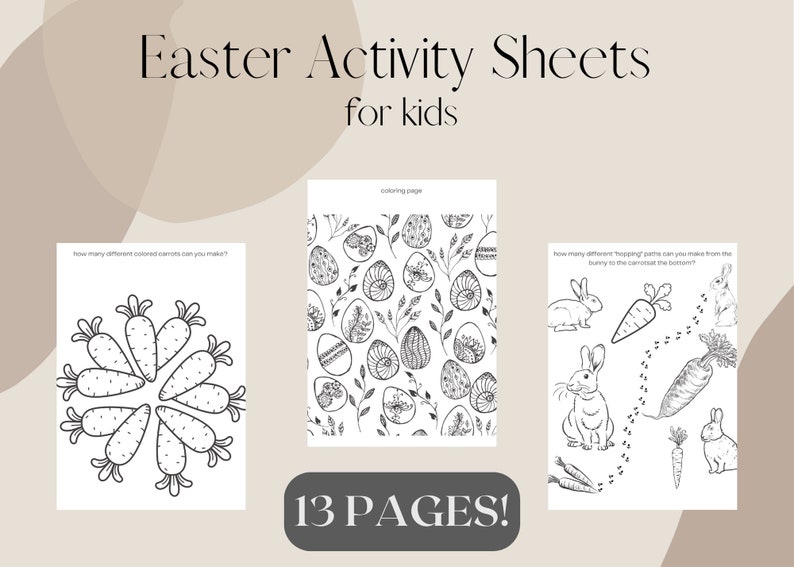 Easter Coloring and Activity Sheets for Kids - Etsy