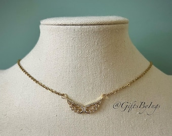 Zarte verträumte Fee Engelsflügel Halskette, Zarte verträumte Märchen Fantasy Fairycore Halskette, Nette hübsche Prinzessin Schmetterling Schmuck, Geschenke für Sie