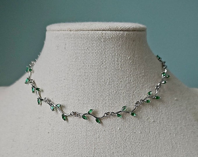 Pure Silver Green Choker main image 1
