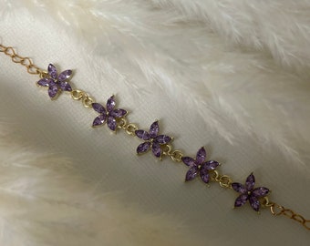 Beautiful purple flower choker, Elegant regency lilac necklace, Angel fairycore lavender pendant, Kawaii matching necklaces, Coquette charms