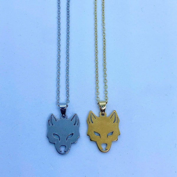 Wolf Necklace | Matching couple, friend necklace | Animal necklace | Minimalist dainty jewellery | Mens jewelry, Unisex necklace, Wolf gifts