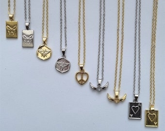 Dainty matching necklaces, His and hers jewellery, Minimalist friendship charms, Medallion coin pendants, Couples necklaces, Matching bff