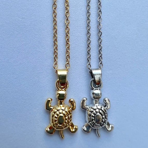 Turtle Necklace Tortoise Sea Animal Necklace Matching Etsy