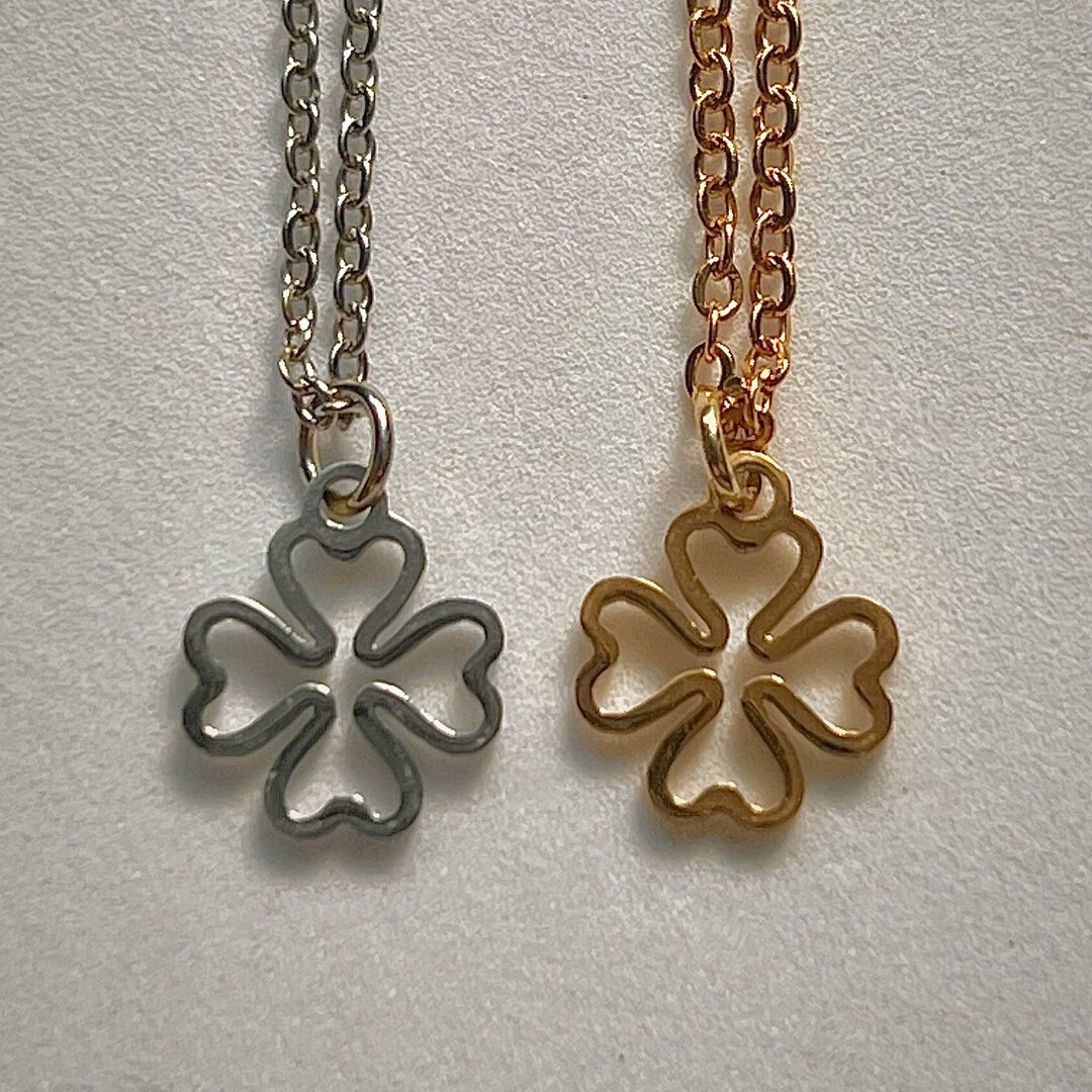Four Clover Necklace, Small Dainty Cute Jewellery | Shamrock Charm ...