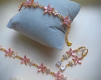 Engelachtige vrouwelijke fairycore choker ketting, bloemenprinses sprookjesachtige sprookjesketting, gouden koninklijke majestueuze coquette cottagecore sieradenset