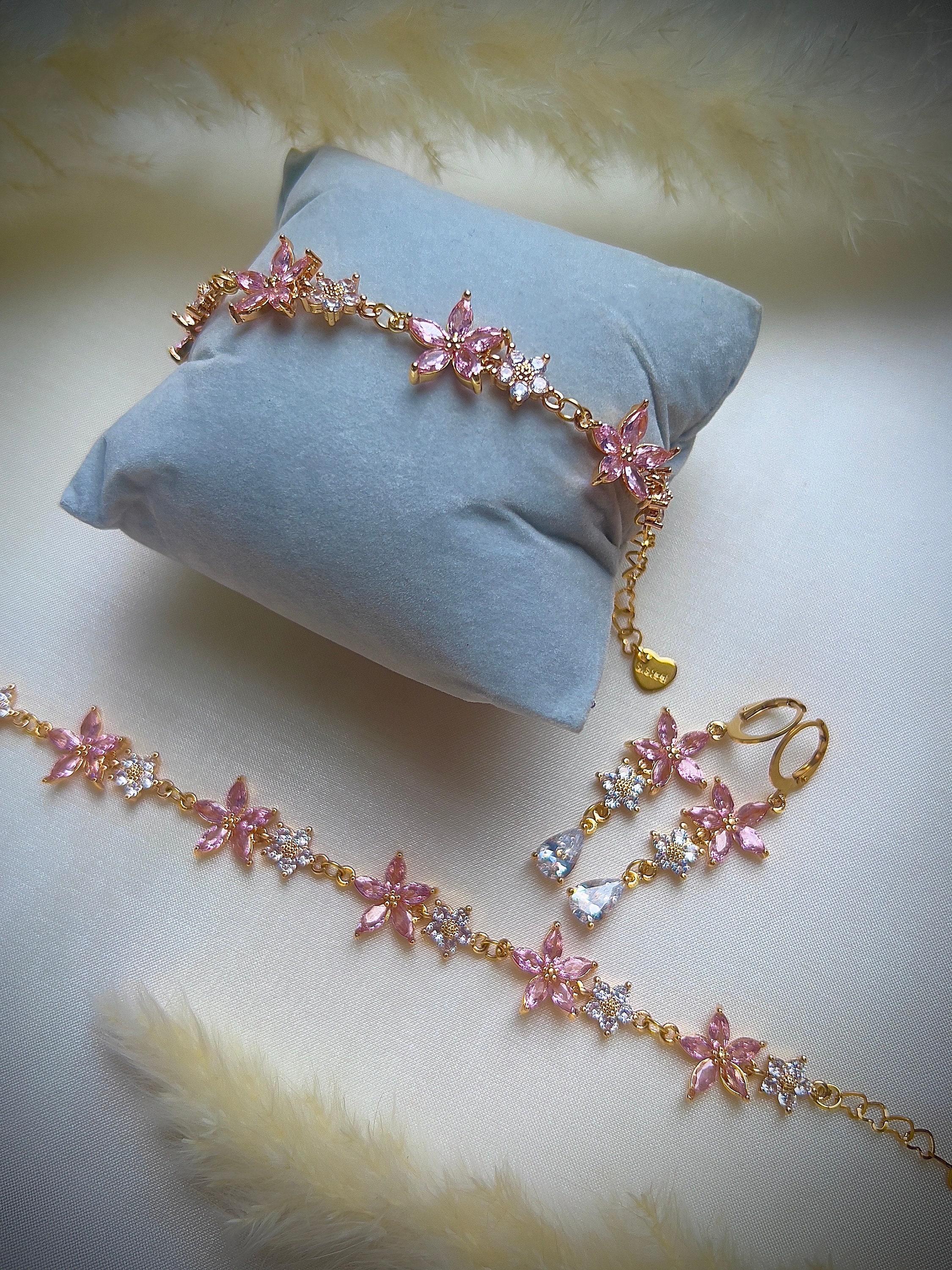 Collier à Breloques Cerise, Étoile, Lune Et Cœur En Acier