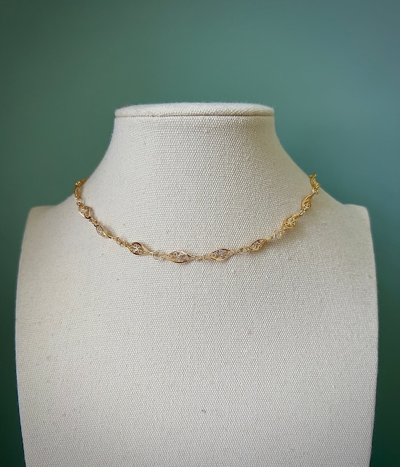 Collier Plaqué Or à Maillons Torsadés - Longueur 41-45cm, Doré - Occasion Très Beau