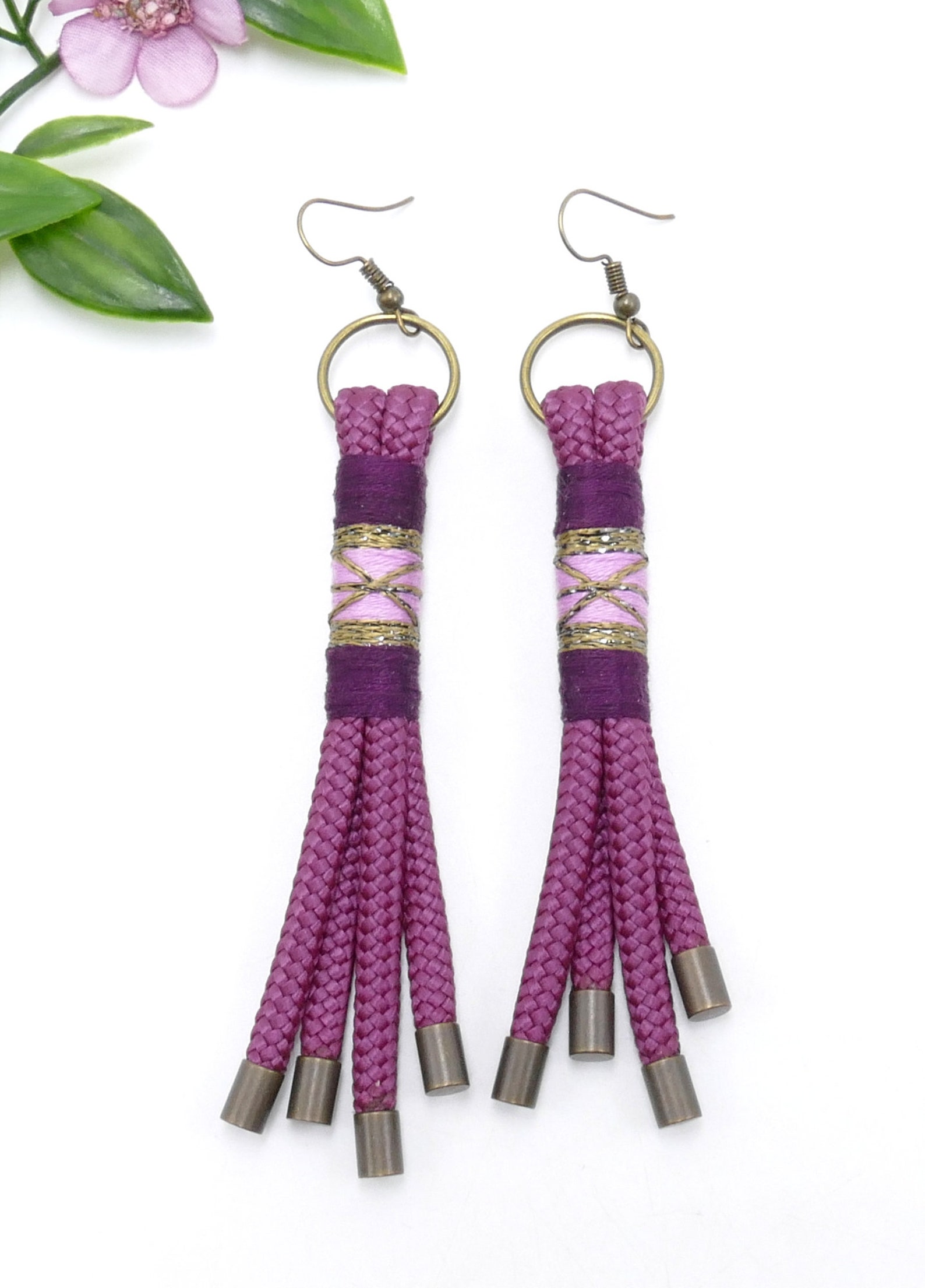 Drop Rope Earrings Embroidery Thread EarringsTextile Etsy