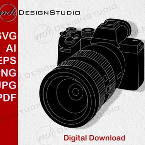 Camera SVG | AI  Svg Eps Png Pdf | Silhouette Cameo | Cricut | cutting machine | sticker and decal | wall decor | vector graphic | cut file