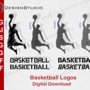 Basketball, sport, logo lettering, plotter file, SVG, AI, Eps, dxf, vector graphic, Silhouette, Cricut, plot, wall art decal, cut, sticker
