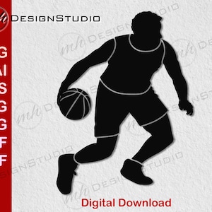 SVG Basketball, Sport Logo, digitale Clipart, Plotterdatei, AI, Eps, dxf, Vektorgrafik, CNC, Silhouette, Cricut, Wandaufkleber, Laserschnitt