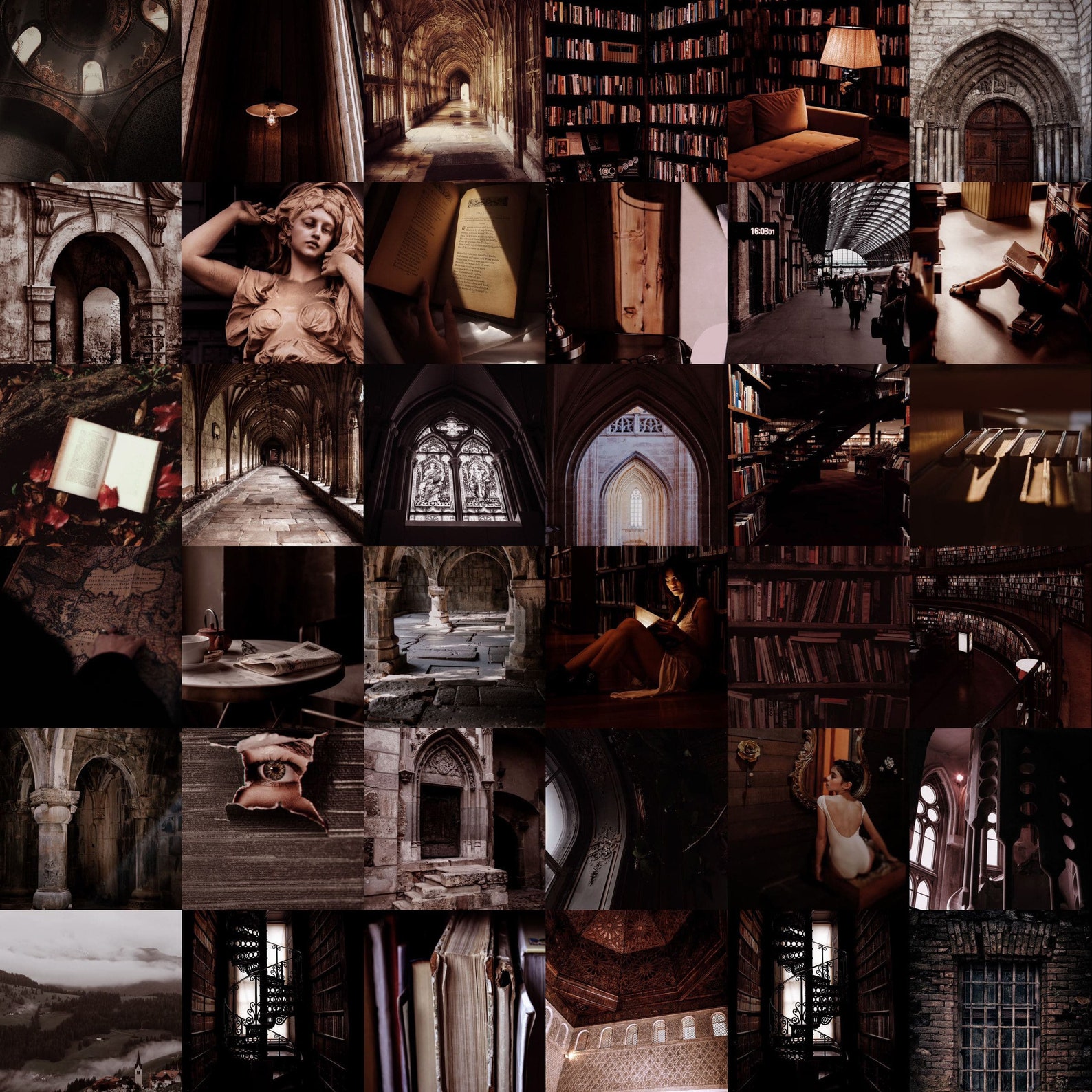 Dark Academia Collage Kit Digital Prints 80 Images Wall | Etsy