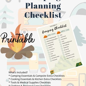 Camping Packing List, Printable Packing List Template, Camp Packing List, Packing Checklist, Camping Pack List, Editable in Canva, PDF File