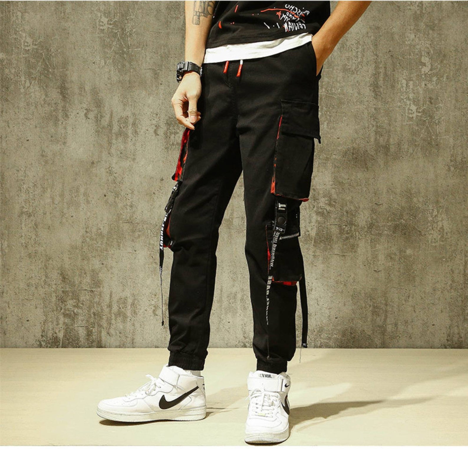 cargo pants with straps