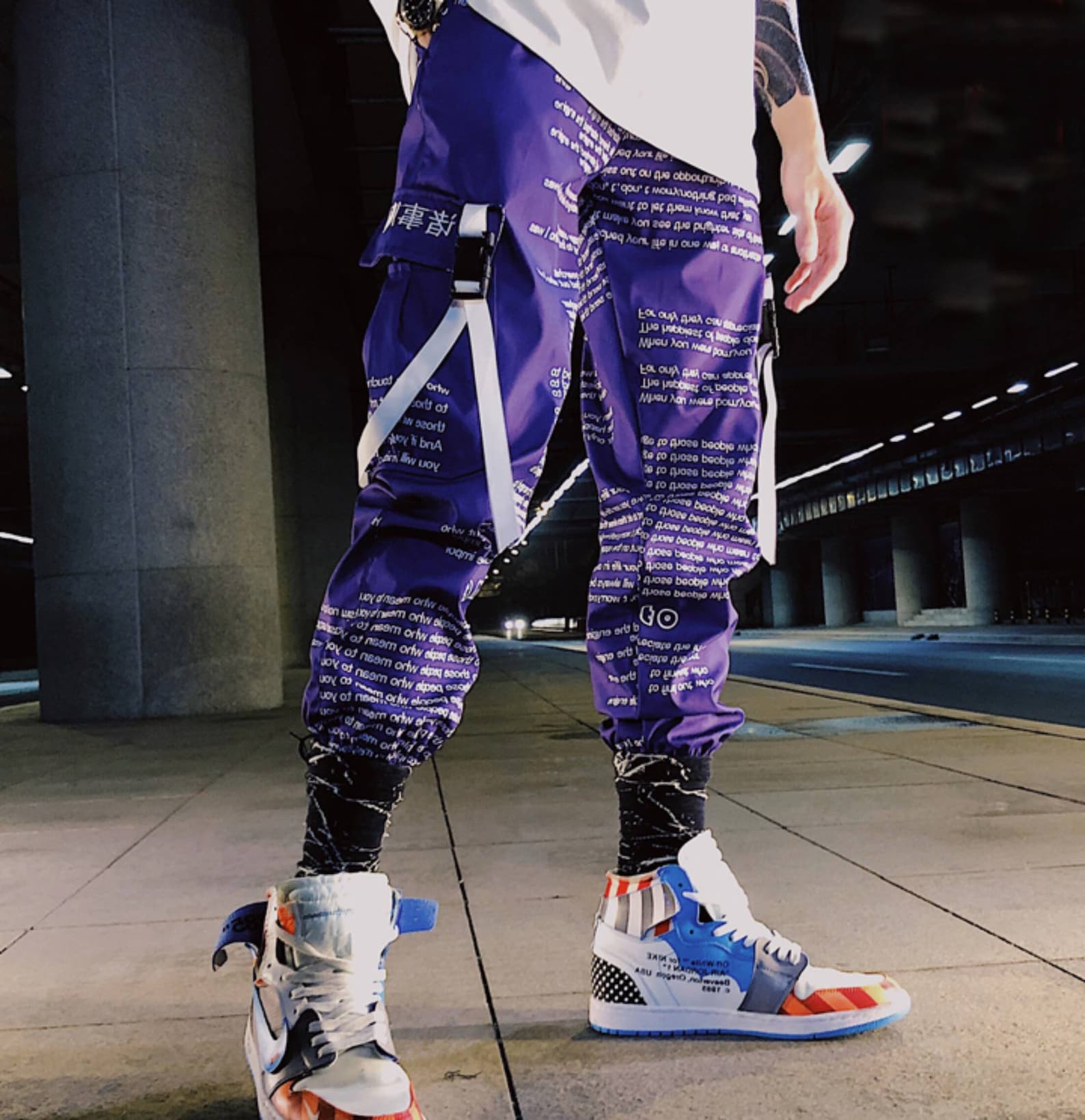 violet cargo pants