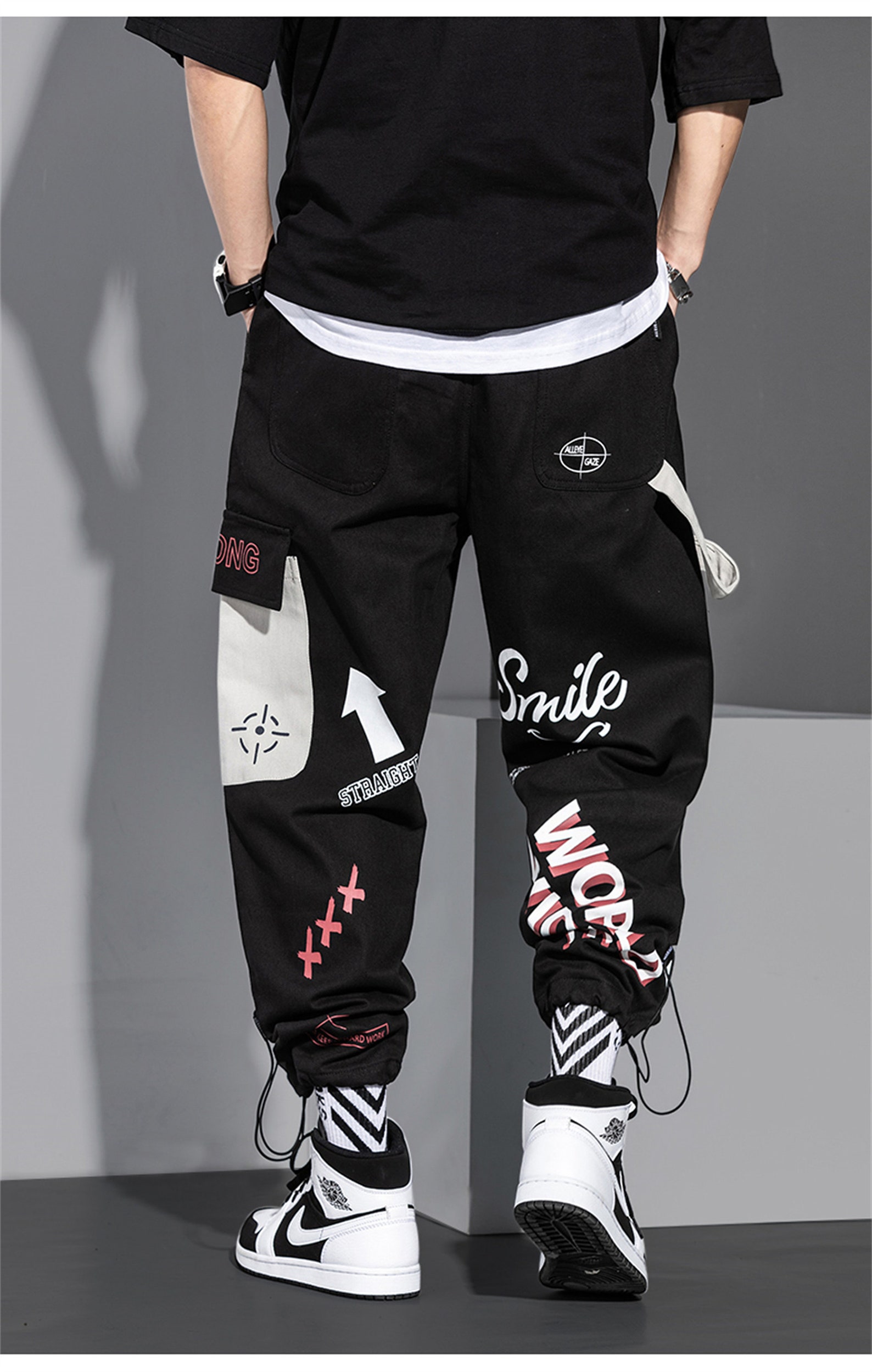 Prints Techwear Harajuku Joggers Cargo Pants Cyberpunk Baggy | Etsy