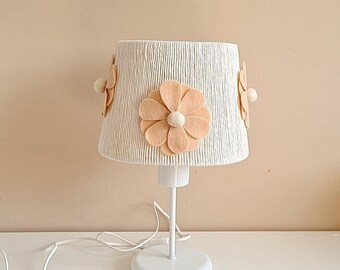 Daisy Flower Lampshade: Girl's Nursery Table Lamp, Cotton Rope