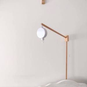 Soporte para móvil de bebé con caja de música, brazo de madera para cuna, juego para niños pequeños en la habitación de la guardería, cuna para recién nacidos, baby shower, juego de entretenimiento, soporte