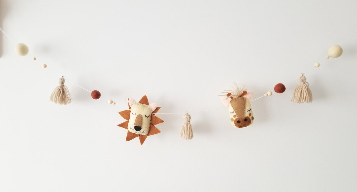 SAFARI Garland Nursery Safari Decor Room Animals Garland Etsy