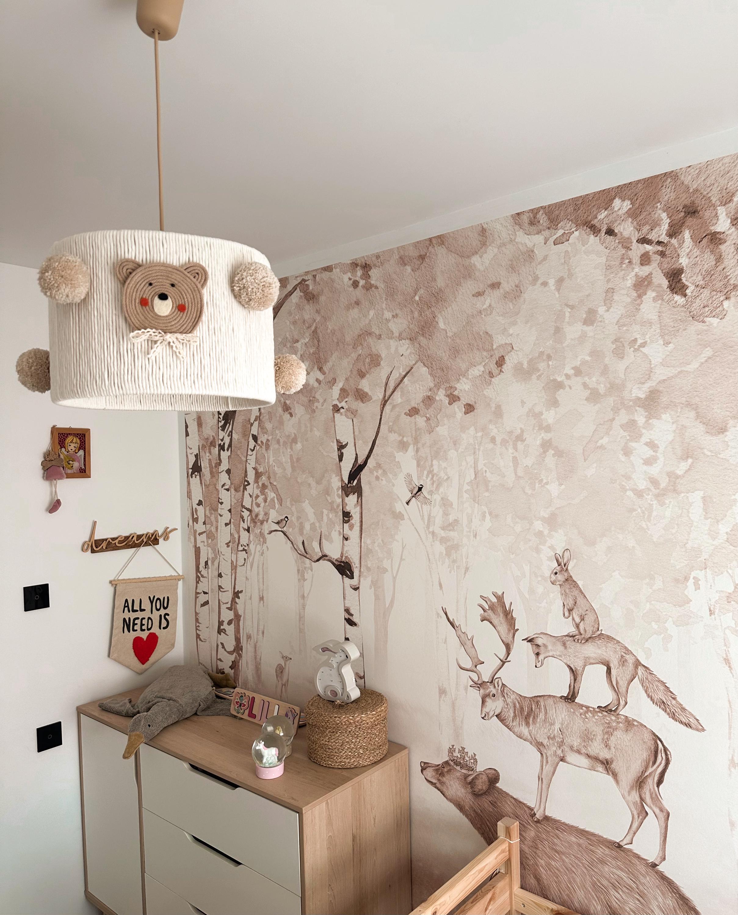 VERTBAUDET Abat-jour Suspendu Ourson En Rotin Naturel Marron - Chambre Enfant