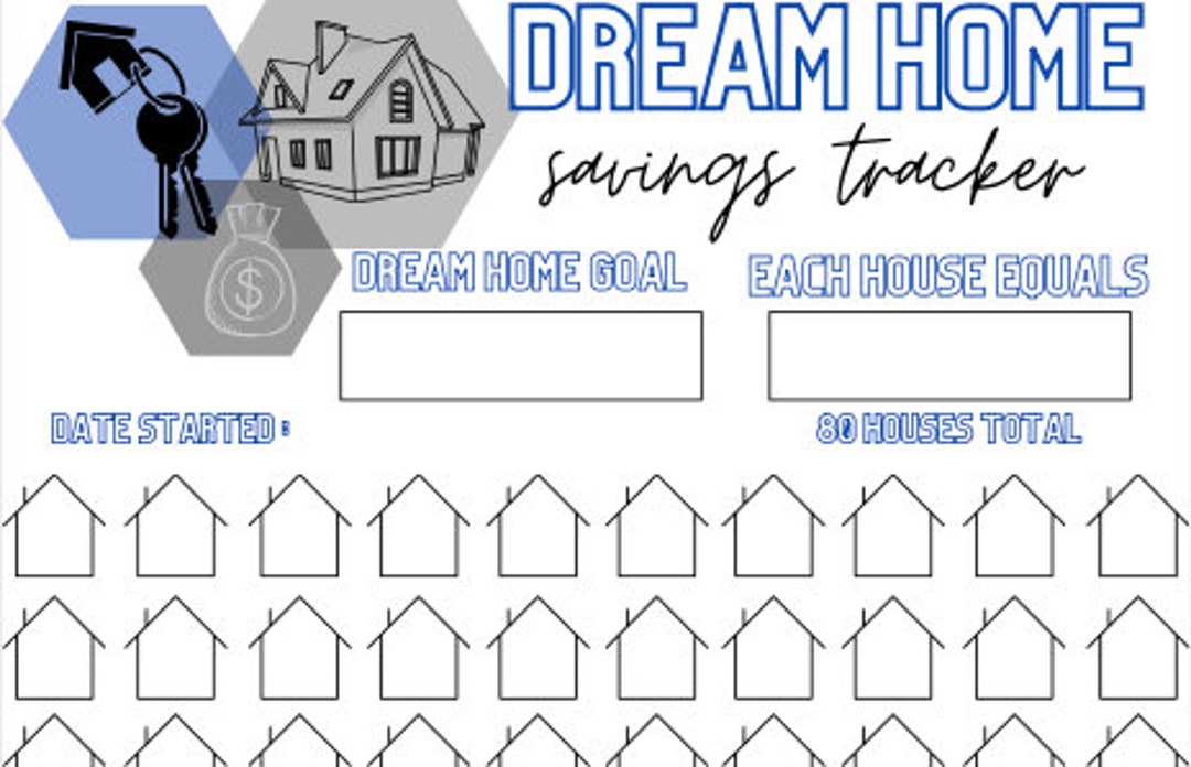 Savings Tracker - Dream Home | Digital Download | Printable - Etsy