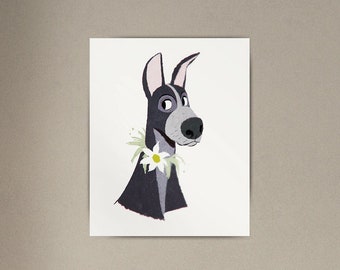 Grey Dog Print