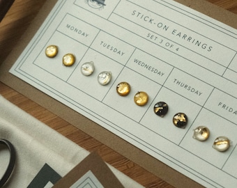 Retro 90&#39;s Stick-On Earrings Week Set - Dragon&#39;s Trove