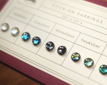 Retro 90's Stick-On Earrings Week Set - Siren Scales