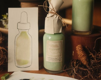 Handmade Pearlescent Green Calligraphy & Illustration Ink