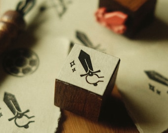 Mini Warrior Sword Wood Mounted Rubber 3/4" Handmade Stamp - For Crafts, Scrapbooking, Journaling, Planner, & Traveler's Notebook