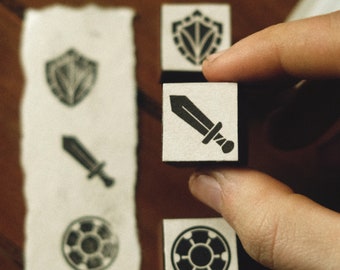 Mini Sword Wooden Rubber Stamp - For Crafts, Scrapbooking, Journaling, Planner, & Traveler's Notebook