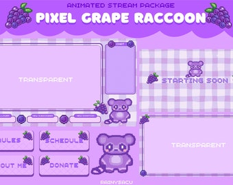 Pixel Grape Raccoon Stream Package